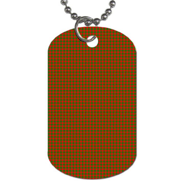 Classic Christmas Red and Green Houndstooth Check pattern Dog Tag (Two Sides)