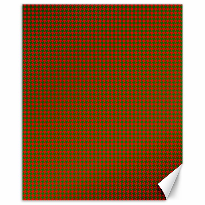 Classic Christmas Red and Green Houndstooth Check pattern Canvas 16  x 20  