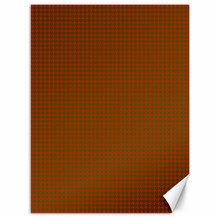 Classic Christmas Red and Green Houndstooth Check pattern Canvas 36  x 48  