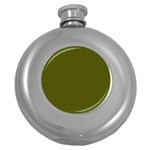 Grey and White Carbon Fiber Round Hip Flask (5 oz) Front