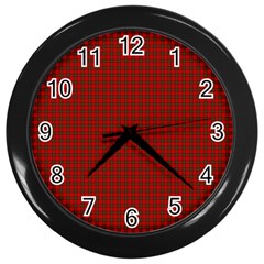 Royal Stuart Tartan Wall Clocks (black) by PodArtist