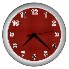 Royal Stuart Tartan Wall Clocks (silver)  by PodArtist