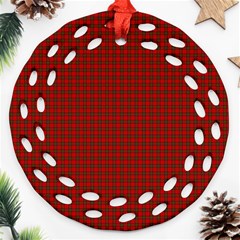 Royal Stuart Tartan Ornament (round Filigree) by PodArtist