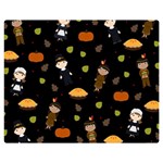 Pilgrims and Indians pattern - Thanksgiving Double Sided Flano Blanket (Medium)  60 x50  Blanket Front