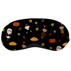 Pilgrims And Indians Pattern - Thanksgiving Sleeping Masks by Valentinaart