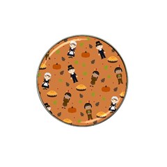 Pilgrims And Indians Pattern - Thanksgiving Hat Clip Ball Marker (10 Pack) by Valentinaart