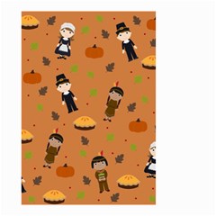 Pilgrims And Indians Pattern - Thanksgiving Small Garden Flag (two Sides) by Valentinaart