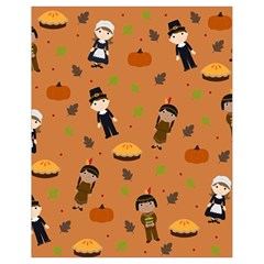 Pilgrims And Indians Pattern - Thanksgiving Drawstring Bag (small) by Valentinaart