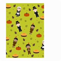 Pilgrims And Indians Pattern - Thanksgiving Small Garden Flag (two Sides) by Valentinaart