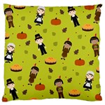 Pilgrims and Indians pattern - Thanksgiving Large Cushion Case (Two Sides) Front