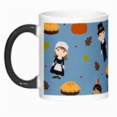 Pilgrims And Indians Pattern - Thanksgiving Morph Mugs by Valentinaart