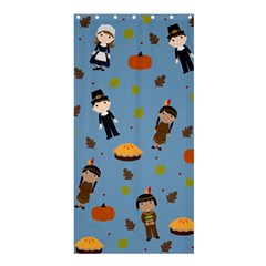 Pilgrims And Indians Pattern - Thanksgiving Shower Curtain 36  X 72  (stall)  by Valentinaart