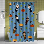 Pilgrims and Indians pattern - Thanksgiving Shower Curtain 48  x 72  (Small)  Curtain(48  X 72 ) - 42.18 x64.8  Curtain(48  X 72 )