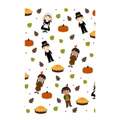 Pilgrims And Indians Pattern - Thanksgiving Shower Curtain 48  X 72  (small)  by Valentinaart