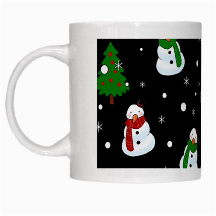 Snowman pattern White Mugs