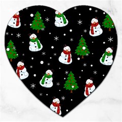 Snowman Pattern Jigsaw Puzzle (heart) by Valentinaart