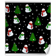 Snowman Pattern Canvas 8  X 10  by Valentinaart