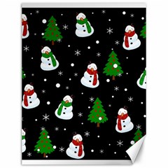 Snowman Pattern Canvas 12  X 16   by Valentinaart