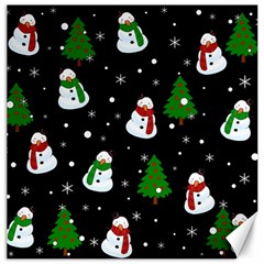 Snowman Pattern Canvas 20  X 20   by Valentinaart