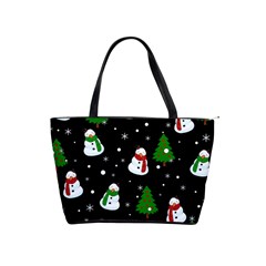 Snowman Pattern Shoulder Handbags by Valentinaart