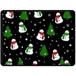 Snowman pattern Fleece Blanket (Large)  80 x60  Blanket Front