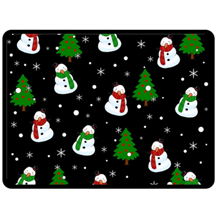 Snowman pattern Fleece Blanket (Large) 