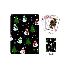 Snowman Pattern Playing Cards (mini)  by Valentinaart