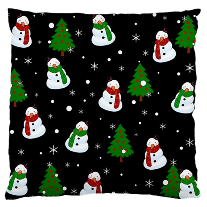 Snowman pattern Large Flano Cushion Case (One Side)