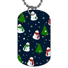 Snowman Pattern Dog Tag (one Side) by Valentinaart