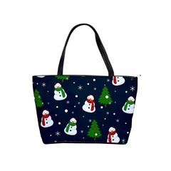 Snowman Pattern Shoulder Handbags by Valentinaart