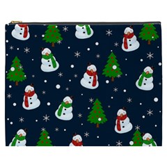 Snowman Pattern Cosmetic Bag (xxxl)  by Valentinaart