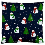 Snowman pattern Large Flano Cushion Case (Two Sides) Front