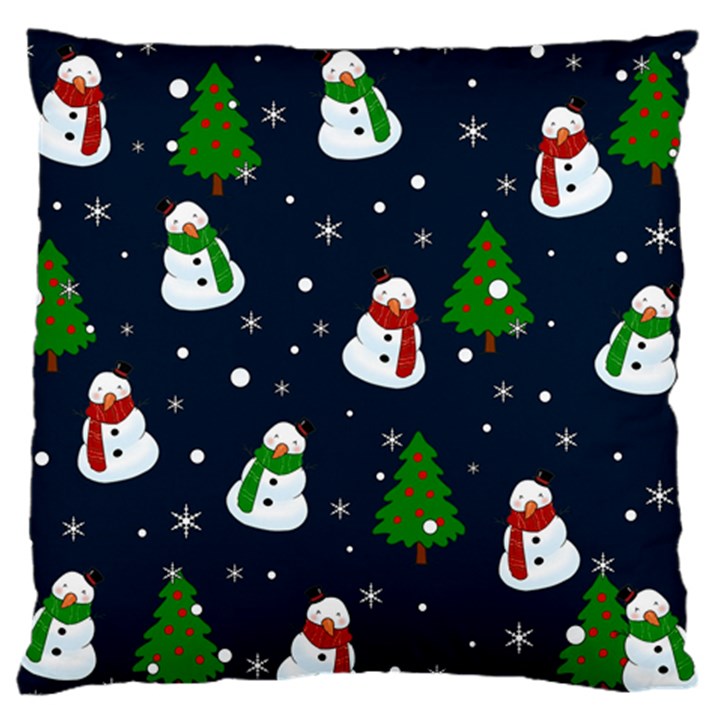 Snowman pattern Large Flano Cushion Case (Two Sides)