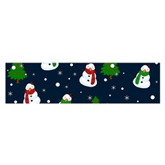 Snowman Pattern Satin Scarf (oblong) by Valentinaart