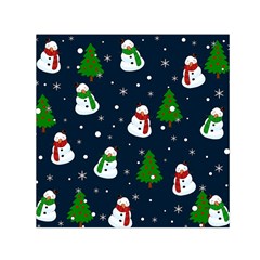 Snowman Pattern Small Satin Scarf (square) by Valentinaart