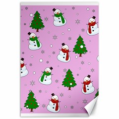 Snowman Pattern Canvas 12  X 18   by Valentinaart