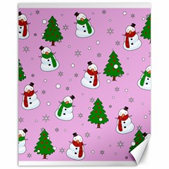 Snowman Pattern Canvas 11  X 14   by Valentinaart