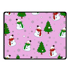 Snowman Pattern Fleece Blanket (small) by Valentinaart