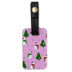 Snowman Pattern Luggage Tags (one Side)  by Valentinaart