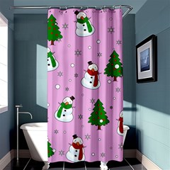 Snowman Pattern Shower Curtain 36  X 72  (stall)  by Valentinaart