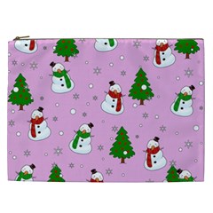 Snowman Pattern Cosmetic Bag (xxl)  by Valentinaart