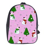 Snowman pattern School Bag (XL) Front