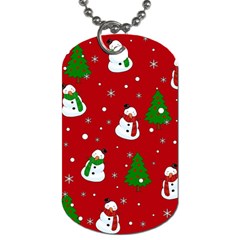 Snowman Pattern Dog Tag (one Side) by Valentinaart