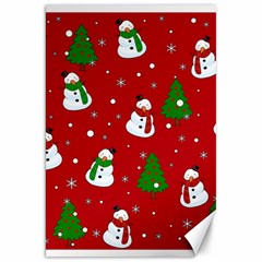 Snowman Pattern Canvas 20  X 30   by Valentinaart