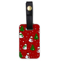 Snowman Pattern Luggage Tags (one Side)  by Valentinaart