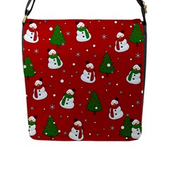 Snowman Pattern Flap Messenger Bag (l) 