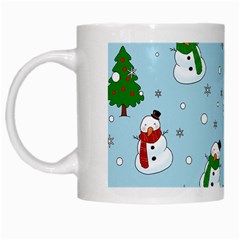 Snowman Pattern White Mugs