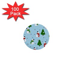 Snowman Pattern 1  Mini Buttons (100 Pack)  by Valentinaart