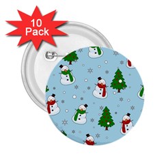 Snowman Pattern 2 25  Buttons (10 Pack)  by Valentinaart