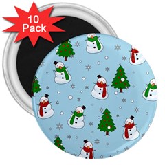 Snowman Pattern 3  Magnets (10 Pack)  by Valentinaart